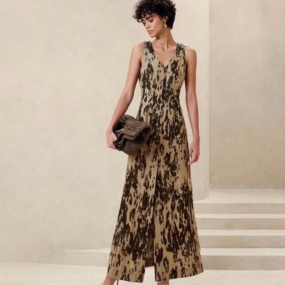 Banana Republic Leopard Print Maxi Dress